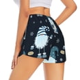 thumbnail image 4 of Picia Gnome and Snowflakes Pattern Women's 2 in 1 Athletic Running Shorts High Waisted Workout Casual Gym Sweat Shorts with Comfy Liner Zipper Pockets-X-Large, 4 of 9