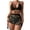 Black, variant on Women's 2 Piece Beach Swimsuit Seashells Crochet Bikinis Swimsuit with up Wrap Skirt Beachwear