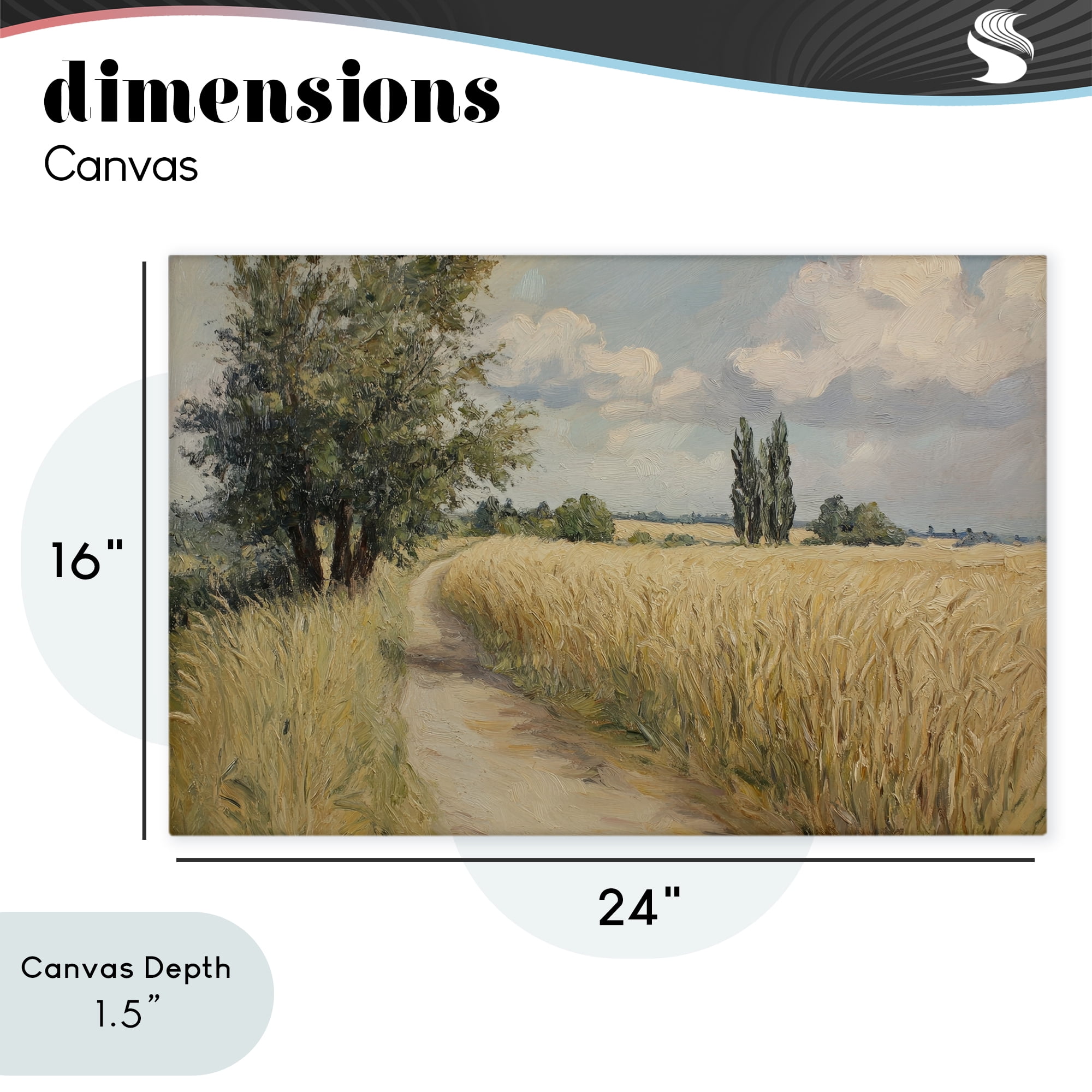 Stupell Industries Quiet Path Through Wheat Canvas Wall Art, design by Petal Prints Design