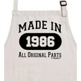 thumbnail image 2 of ThisWear 40th Birthday Gifts For Women Made In 1986 All Original Parts Two Pocket Adjustable Bib Apron Cream, 2 of 7