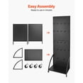 thumbnail image 6 of KFFKFF Standing Pegboard Display with Base Plate, 23.7 x 66 in Pegboard Stand with Wheels and 30 Hooks, Durable Steel Panel for Retail and Jewelry Shops, Black, 6 of 9