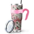 thumbnail image 1 of 40 Oz Tumbler with Handle and Silicone Straws,Coffee Insulated Tumbler with Handle,40 Oz Water Bottles,Travel Mug with Handle, 1 of 1