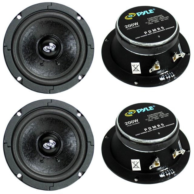 4) Pyle Pro PDMR5 5" 800W Car DJ/Home Mid Bass MidRange Speakers Drivers Audio