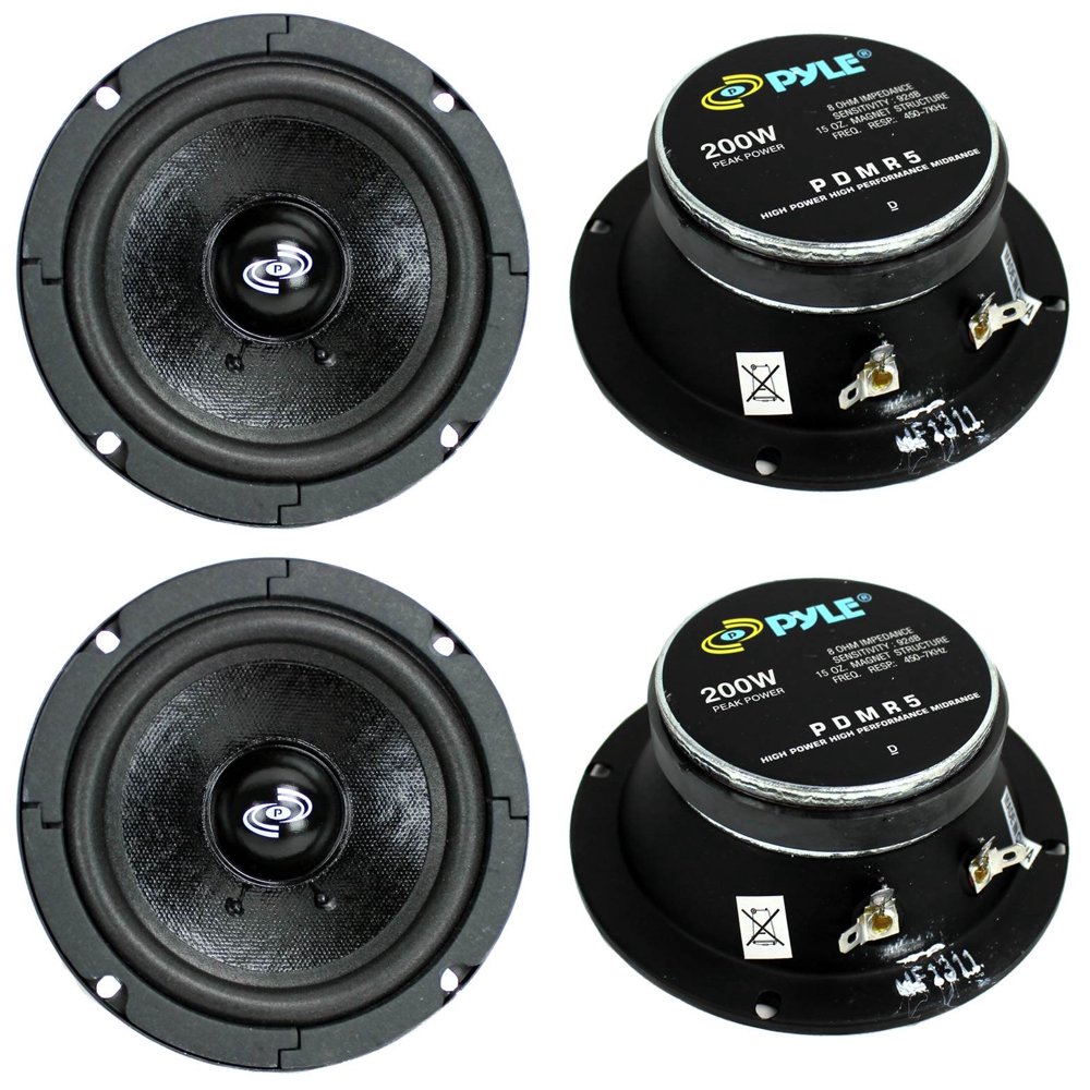 Best Mid Bass Driver Car Audio 4) Pyle Pro PDMR5 5" 800W Car DJ/Home Mid Bass MidRange Speakers