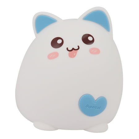 

Lovely Led Light Press Cute Smile Face Night Light Children Bedroom Table Desk Decor Mini Led Lamp Bulb（Blue）