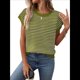 thumbnail image 2 of Suéter Informal de Rayas con Mangas y Bloques de Color Verde, Talla L, 2 of 9