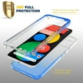 thumbnail image 2 of Google Pixel 5a Case With Built-in Screen Protector, Rosebono Hybrid Gradient Transparent Soft TPU Clear Skin Cover 360 Protection Case For Google Pixel 5a (Blue), 2 of 5
