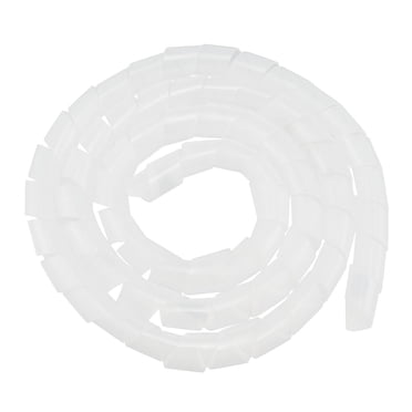 10mm Flexible Spiral Tube Cable Wire Wrap Computer Manage Cord White 2M ...