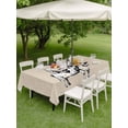 thumbnail image 4 of Outdoor Tablecloths with Umbrella Hole & Zipper, Farmhouse Wooden Grain Rectangle Tablecloth 52x70 Inch, Vintage Country Cow Pig Chicken Beige Waterproof Table Cloth, Patio/Pool/Picnic Table Covers, 4 of 8