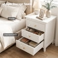 thumbnail image 4 of LAZZO 3-Drawer Nightstand, Storage Side End Table for Bedroom and Living Room, White, 4 of 9