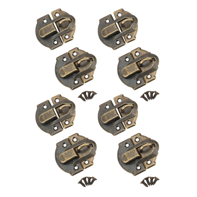 Antique Decorative Hasp Latch, Retro Style Box Latch Clasps for Jewelry Case, Vintage Hardware Latch Buckle with Mounting Screws, Suitcase Chest Trunk Toggle