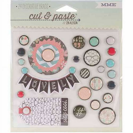 My Minds Eye Cut & Paste Flair Decorative Brads 24/Pkg - Small