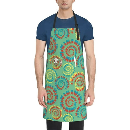 

Coaee Colourful Tie Dye for Waterproof Apron for Unisex Adult with Adjustable Bib Apron