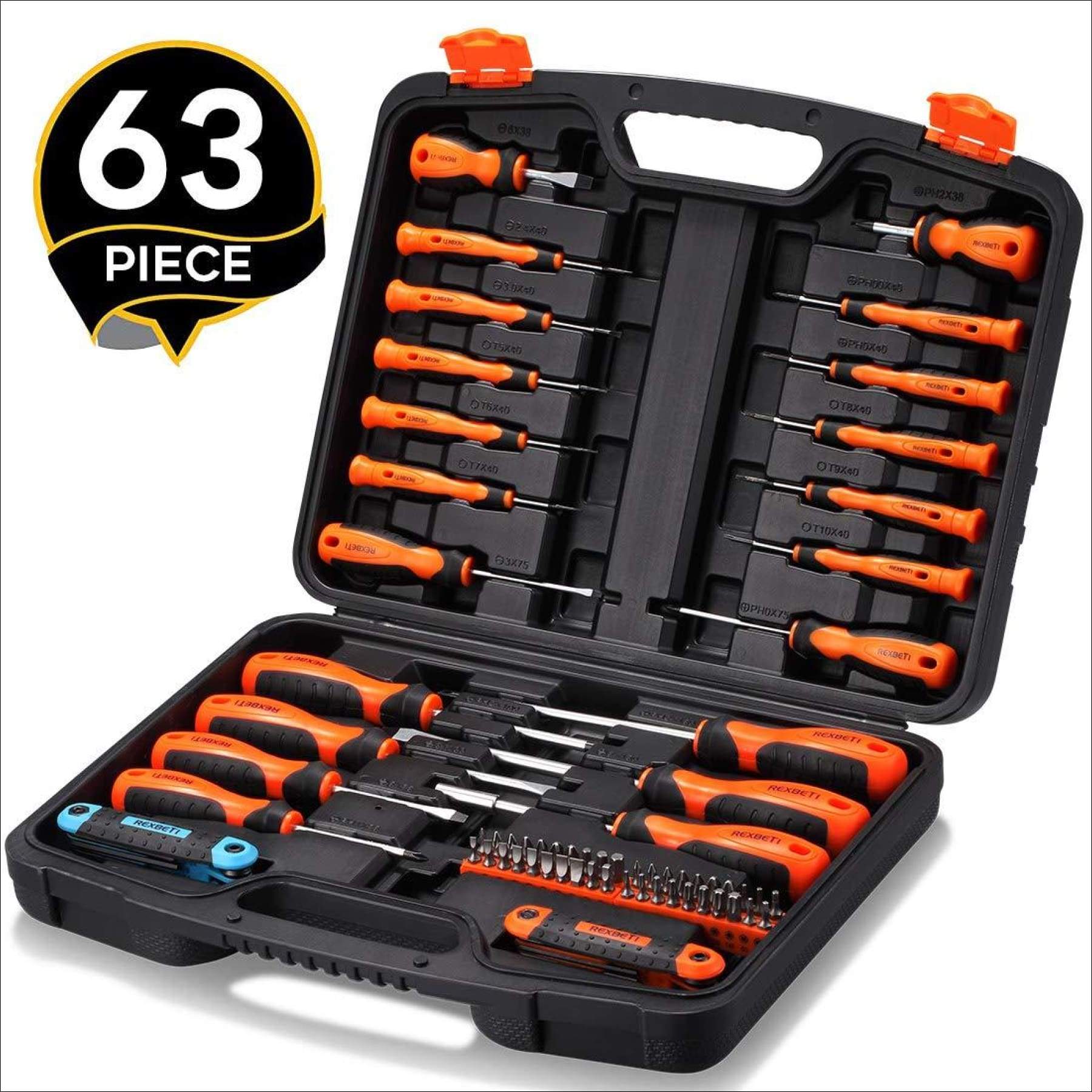 REXBETI Screwdriver Set, 63 in 1 Multifunctional Repair Tool