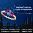 thumbnail image 2 of Gem Stone King 18K Rose Gold Plated Silver Blue Iolite and Red Ruby Engagement Ring for Women | 1.15 Cttw | Oval Checkerboard 7X5MM | Gemstone Birthstone | Size 7, 2 of 6