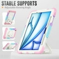 thumbnail image 5 of Case for iPad Air 11 inch M3 2025/M2 2024 (7th/6th Gen), 360 Rotating Stand Handle Pencil Holder Shoulder Strap Heavy Duty Shockproof Cover, Rainbow Pink, 5 of 7