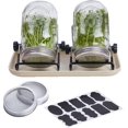 thumbnail image 1 of Sprouts Growing Kit, Stainless Steel Screen Sprout Lids, Stainless Steel Sprouting Stands With Drip Tray Label Sticker For Wide Mouth Mason Jars Canni, 1 of 5