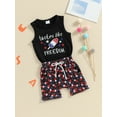 thumbnail image 6 of Aojekbee Baby Boy 4th of July Outfits Sleeveless Eagle/Letter Print Tank Tops + Shorts Set Toddler Summer Clothes, 6 of 10