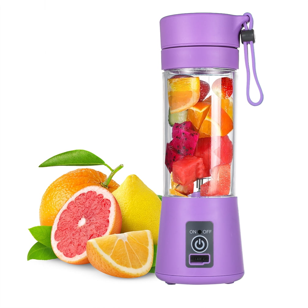 Portable Blender Cup,Personal Blender,Mini Electric Juicer Cup,380ml/13Oz  for Shakes and Smoothies,Type-C USB Rechargeable Personal Blender with 6 3D  Blades for Strong Blending Power, with Cleaning Brush/Straws for Travel,  Office and Sports(NAVY BLUE)