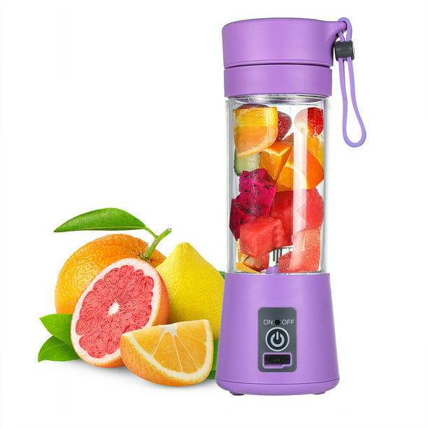 380mL Multi-functional Juicer Cup USB Rechargeable Juice Blender Portable  Fruit Mixer Squeezer with 2 Sharp Blades, Suitable for Kitchen, Camping and  Travel, 380mL, Purple - Walmart.com
