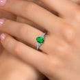 thumbnail image 4 of Gem Stone King 925 Silver and 10K Yellow Gold Green Nano Emerald and Blue Zircon Engagement Ring for Women | 1.75 Cttw | Oval 8X6MM | Gemstone May Birthstone | Size 6, 4 of 6
