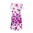 thumbnail image 5 of Robe d'Été Décontractée pour Femmes, Robe à Manches Courtes pour Femmes, Mode Féminine Couleur Unie Robe Mi-Mollet à Manches Courtes Col en V, 5 of 5