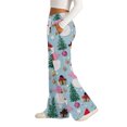 thumbnail image 4 of Women's Fashion Casual Loose Printed Wide-Leg Sports Pants with Christmas Print, Comfortable Home and Outdoor Wear, Elastic Waist with Drawstring for Easy Fit, Royal Blue, S, 4 of 7