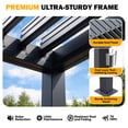thumbnail image 4 of MELLCOM Pergola Louvered 12x20, Hardtop Pergola with Adjustable Roof for Sun & Rain Shade, Outdoor Gazebo with Integrated Drainage System, Modern Rustproof Patio Canopy Carport, 4 of 7