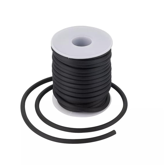U8MO 10m/roll Silicone Cord Hollow Cord Rubber Thread Craft Plastic Spool Black 5mm