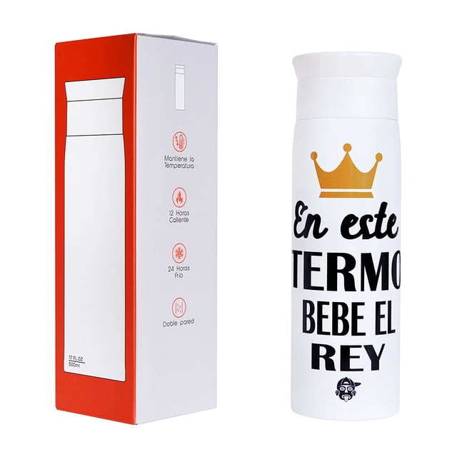 Termo 600 ml Acero Inoxidable Doble Pared “Bebe el Rey”