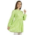 thumbnail image 3 of Moomaya Printed Womens Full Sleeve Tunic Mandarin Collar Fit & Flare Long Top, 3 of 7
