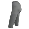 thumbnail image 3 of CPNG Girls Capri Leggings High Waisted Yoga Pants Dance Sports Tights Workout Leggings Kids Solid Color Ruched Leggings(Grey,10-11 Years), 3 of 6
