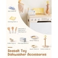 thumbnail image 3 of Robud Wooden Toy Dishwasher for Kids Ages 3+, Realistic Dishwashing Playset with Dishes Cups Utensils Dish Rack & Cloths, Interactive Cleaning Role Play Addition to Play Kitchen, Birthday Gift, 3 of 9