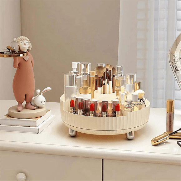 Rotating Makeup Organizer for Vanity - Bathroom Organizer and Lazy Organizer for Cosmetics Perfume Organizer Storage A