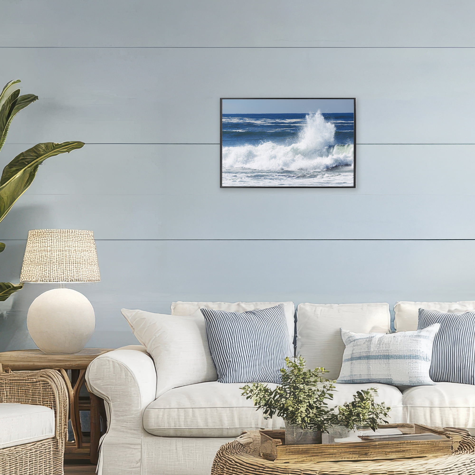 Stupell Industries Crashing Waves Splash Black Framed Giclee Art, design by JLM Photographs