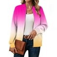 thumbnail image 4 of Womens Zip Up Jacket, Bomber Jackets for Women Fall Fashion Ombre Tie Dye Coats Lightweight Jackets Dressy Casual, 4 of 5