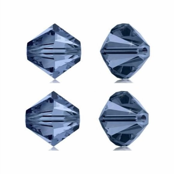 24Pcs Adabele Austrian 10Mm Faceted Loose Bicone Crystal Beads Dark Indigo Blue Compatible With Swarovski Crystals 5301/5328 Ssb1020