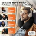 thumbnail image 3 of BLACK+DECKER Memory Foam Travel Pillow, Ergonomic Cervical Neck Pillow, Black, 3 of 8