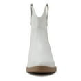 thumbnail image 3 of Soda Women Cowboy Western Stitched Ankle Boots Pointed Toe Short Low Block Heel Booties JORIAH-S White 9, 3 of 4