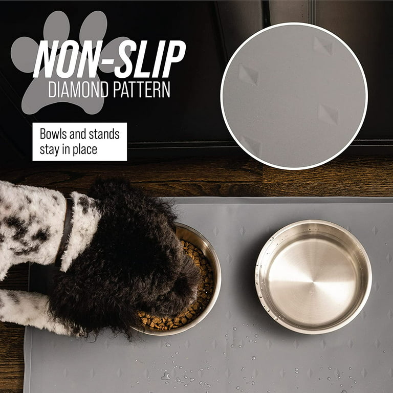 Rexley Silicone Pet Feeding Mats - Anti-Slip Waterproof Dog Cat Food and  Water Bowl Placemat for Messy Drinkers - High Raised Edge to Spills  Protects