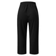thumbnail image 3 of Women's Casual Solid Color Drawstring Sports Capri Pants Summer Fashion, Comfortable Polyester Multiple Sizes, 3 of 4