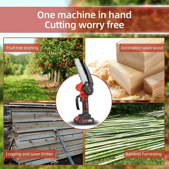 Electric chain saw,4 Inch 6 Lock 2 21v 6 Inch Portable Inch 6 Inch Operated Branches Wood With Lock 21v Reable Battery Inch Portable With Battery Operated Saw Battery Power Cousopo Chain Saw