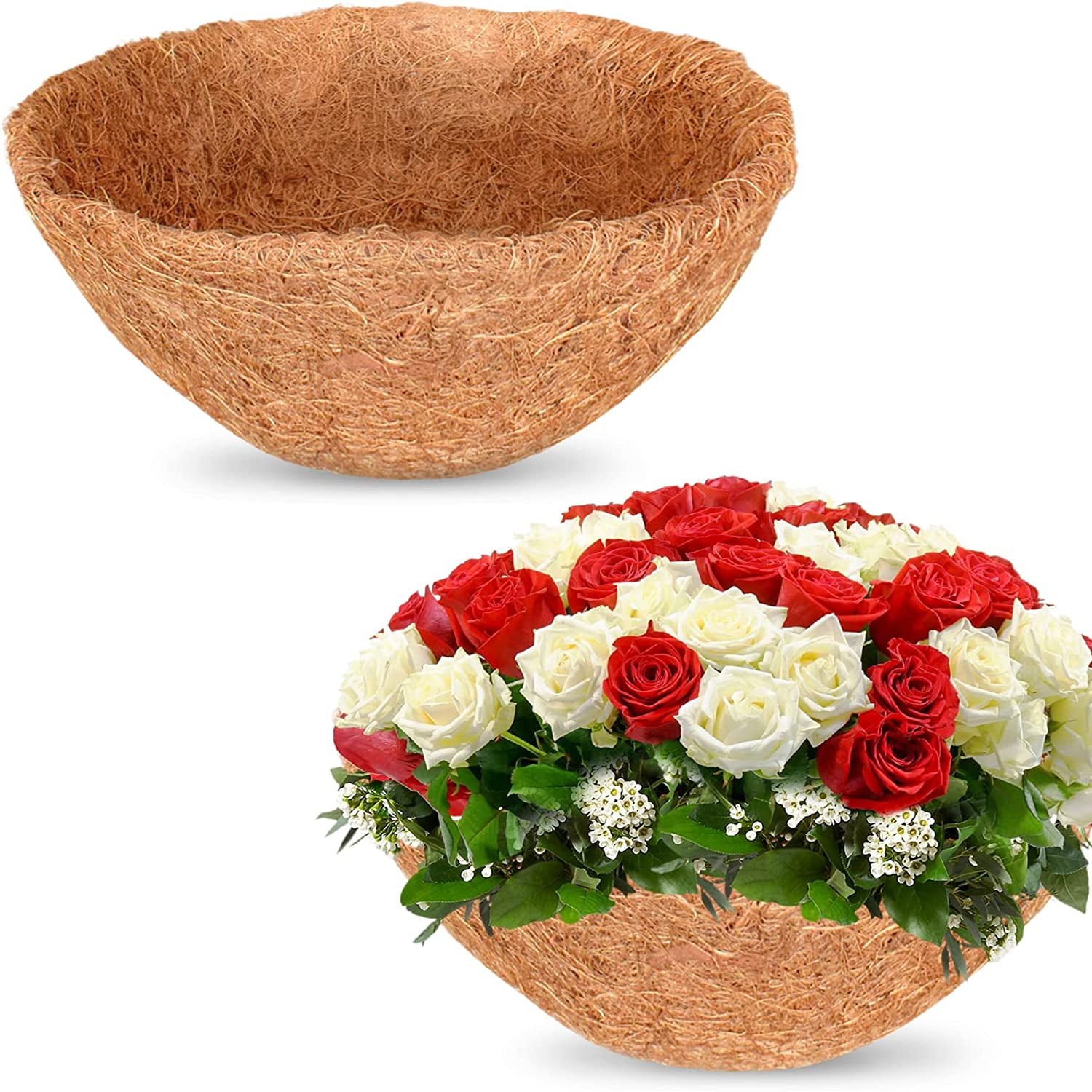 ZeeDix 2PCS 18Inch Coconut Liners Coco Coir Hanging Basket Liners 100