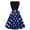 Blue, variant on Women's Sleeveless V-Neck Polka Dot Print Flared Hem A-Line Dress Pleated Skirts for Women Date Nights Midi Summer Dresses for women Bow Waist Cinching Lightweight Formal Dresses