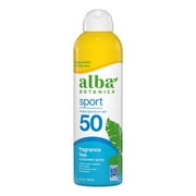 Alba Botanica Sport Sunscreen Spray SPF 50, Fragrance Free, 5 fl oz