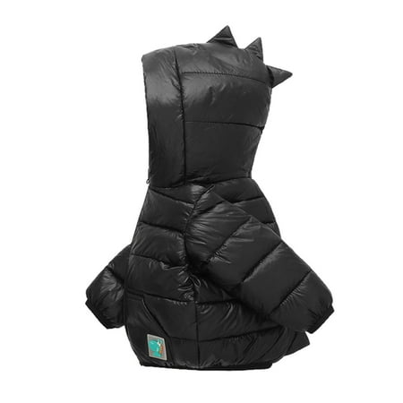 

Toimothcn Toddler Boys Girls Jackets Simple Solid Color Dinosaur Shape Hooded Puffer Jacket Warm Thickened Fleeced Zipper Up Casual Outwear With Pockets Pullover Loose Fit Childrens Dailywear