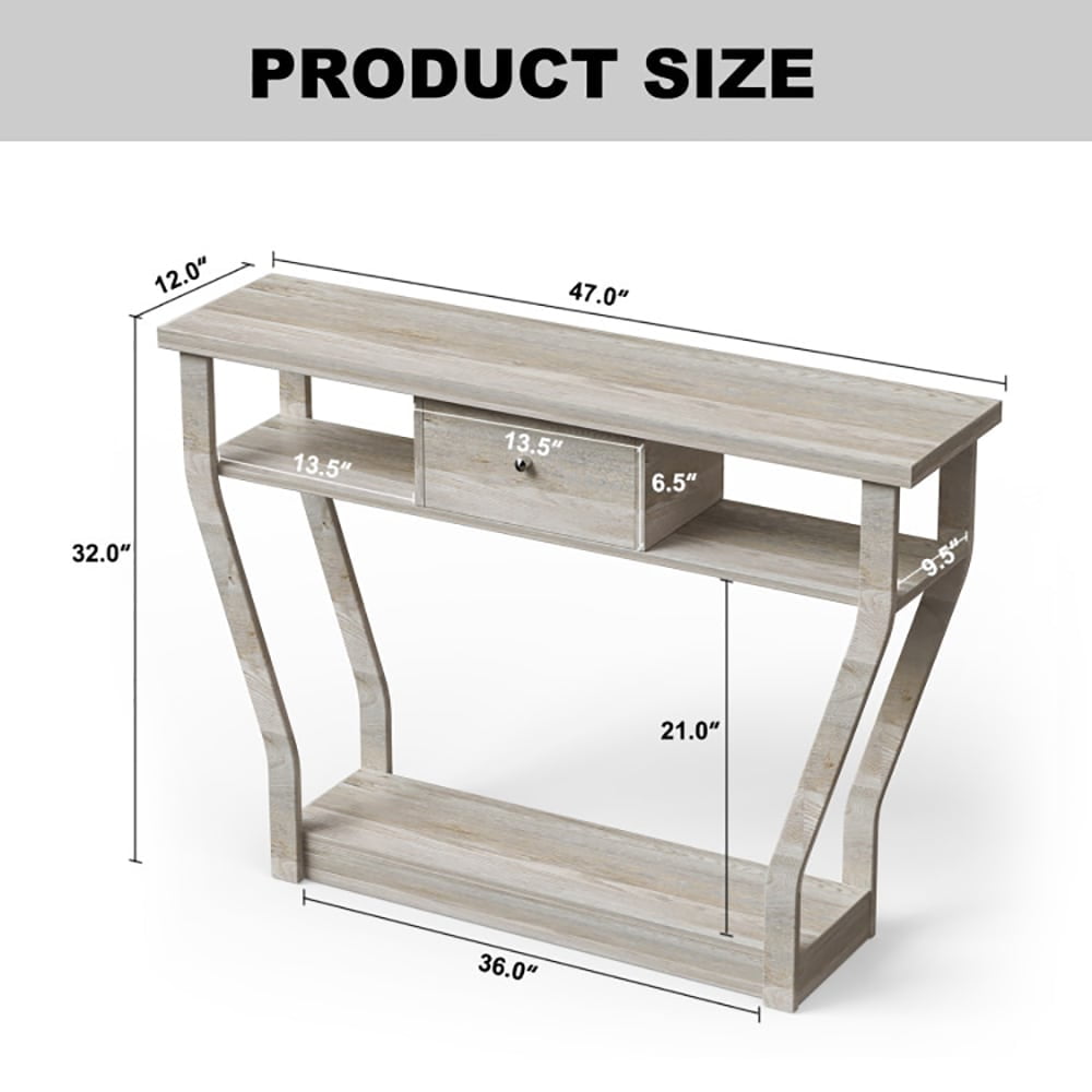 YYAo Console Table, Entryway Table, Console Sofa Table, Display Shelf,Modern Sofa Accent Table with Drawer-Gray