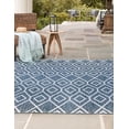 thumbnail image 3 of Rugs.com Jill Zarin Outdoor Collection Rug – 7' 10 Square Blue Flatweave Rug Perfect For Living Rooms, Kitchens, Entryways, 3 of 9