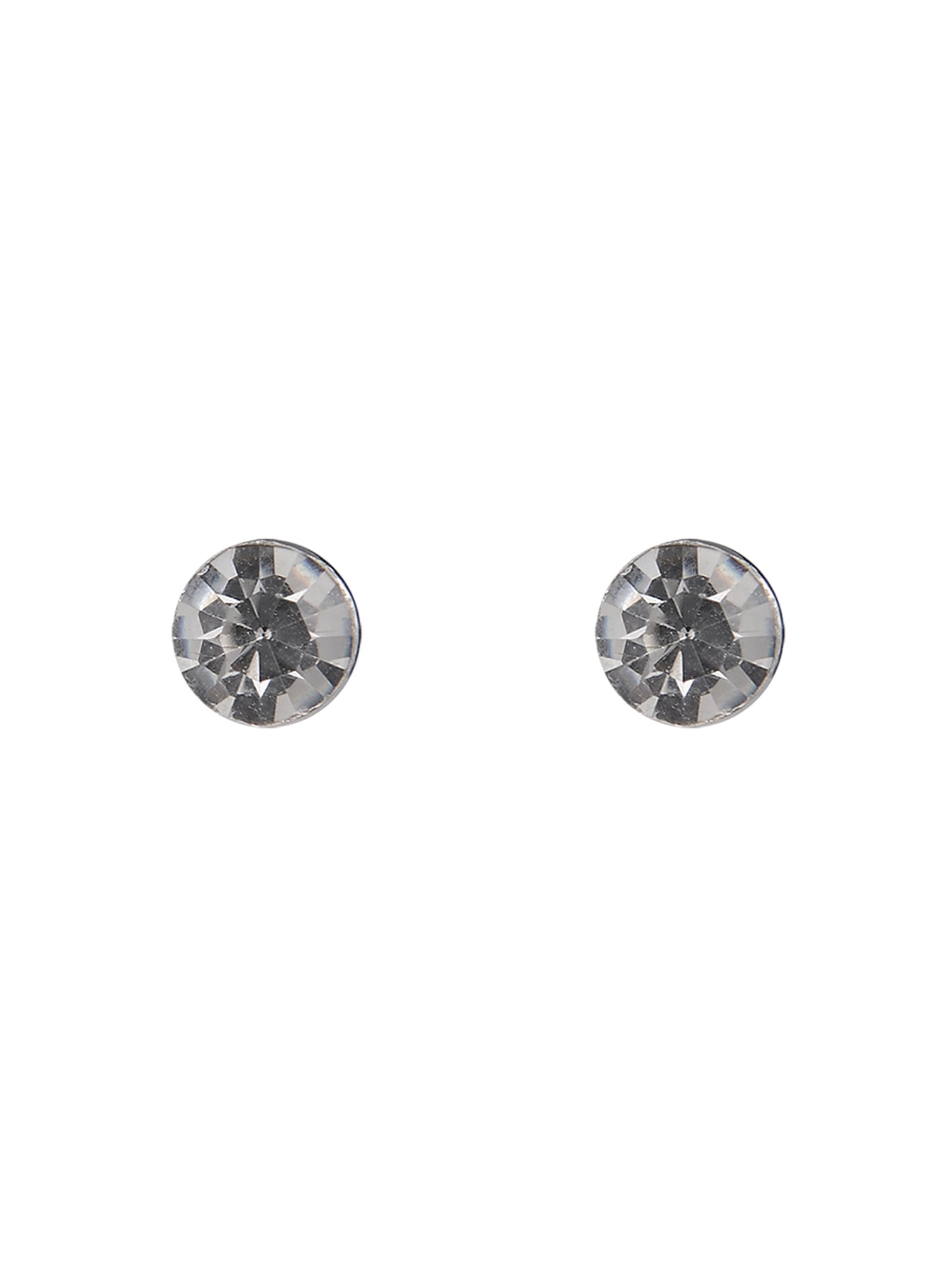 Time and Tru Silvertone 3-On Crystal Stud, Hoop, Initial "M" Earring Set
