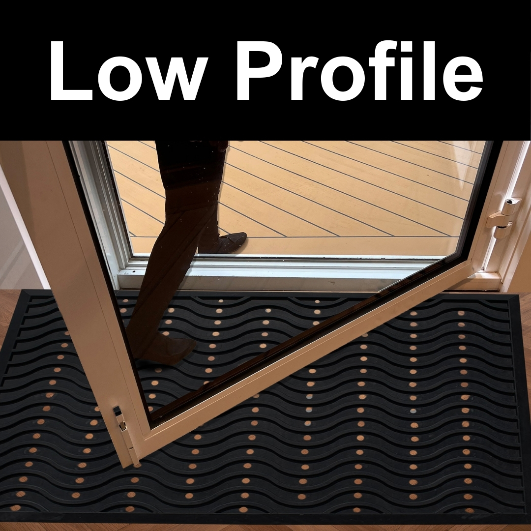 A1HC Natural Rubber Wavy Scraper Door Mat, 36"x60", Premium Non-Slip Entrance Mat for Home, Office, Retail & High-Traffic Areas